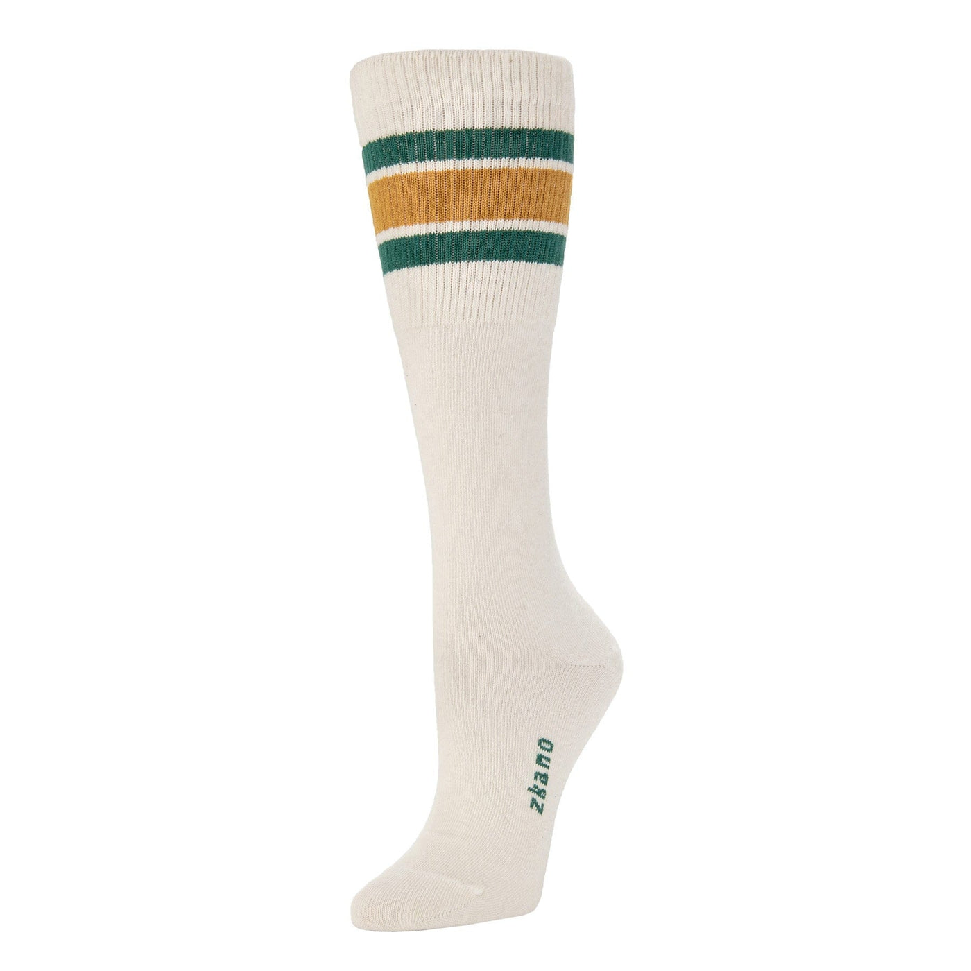 Zkano Knee High 1991 Retro Stripe - Organic Cotton Knee Socks - Gold organic-socks-made-in-usa