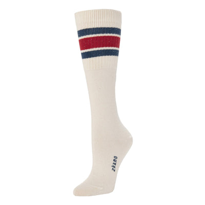 Zkano Knee High 1991 Retro Stripe - Organic Cotton Knee Socks - Red organic-socks-made-in-usa