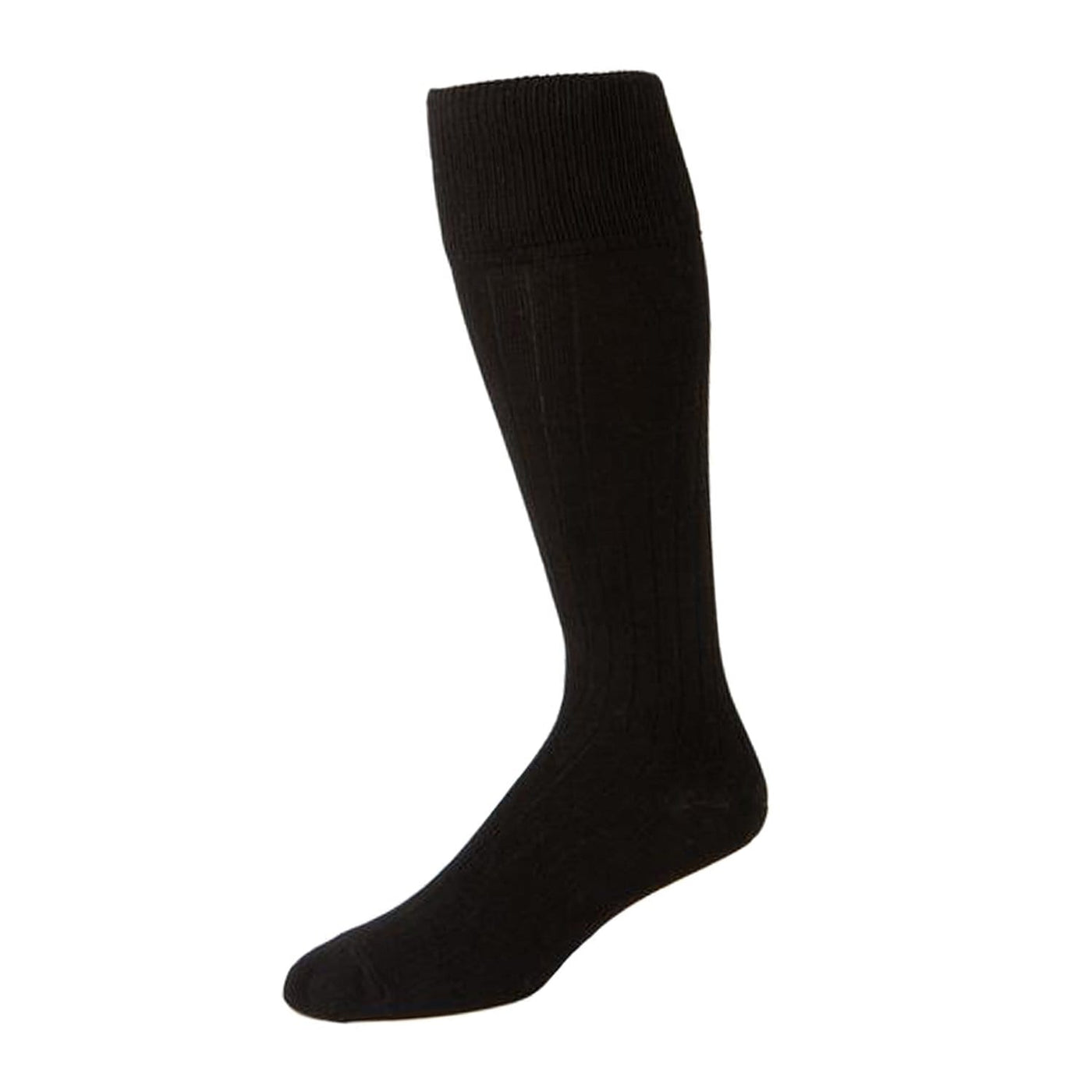 Zkano Mens Fashion Socks Large Oliver- Over Calf Socks Ribbed Black organic-socks-made-in-usa