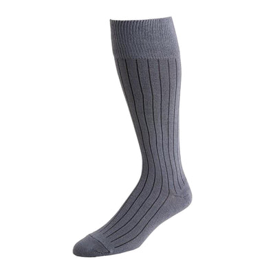 Zkano Mens Fashion Socks Large Oliver- Over Calf Socks Ribbed Steel organic-socks-made-in-usa
